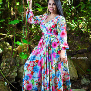 Lone Traveller  flowy button split dress maxi boho